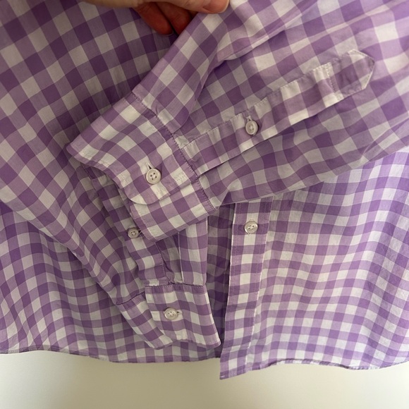 J.Crew Light Weight Button Down Shirt - Purple Gingham - Size Large‎ - Picture 3 of 4